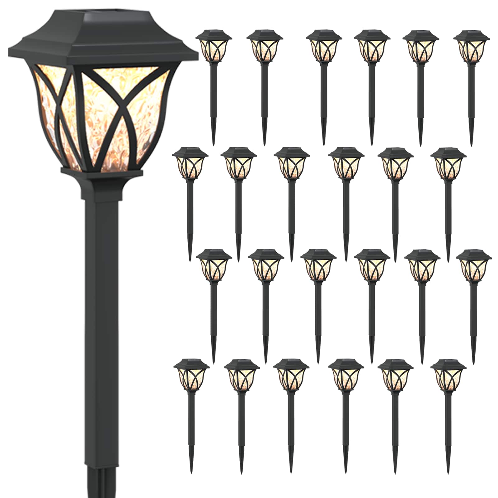 Solarna svjetla za vanjsku upotrebu s tlošcem 24 pcs 42 cm PP
