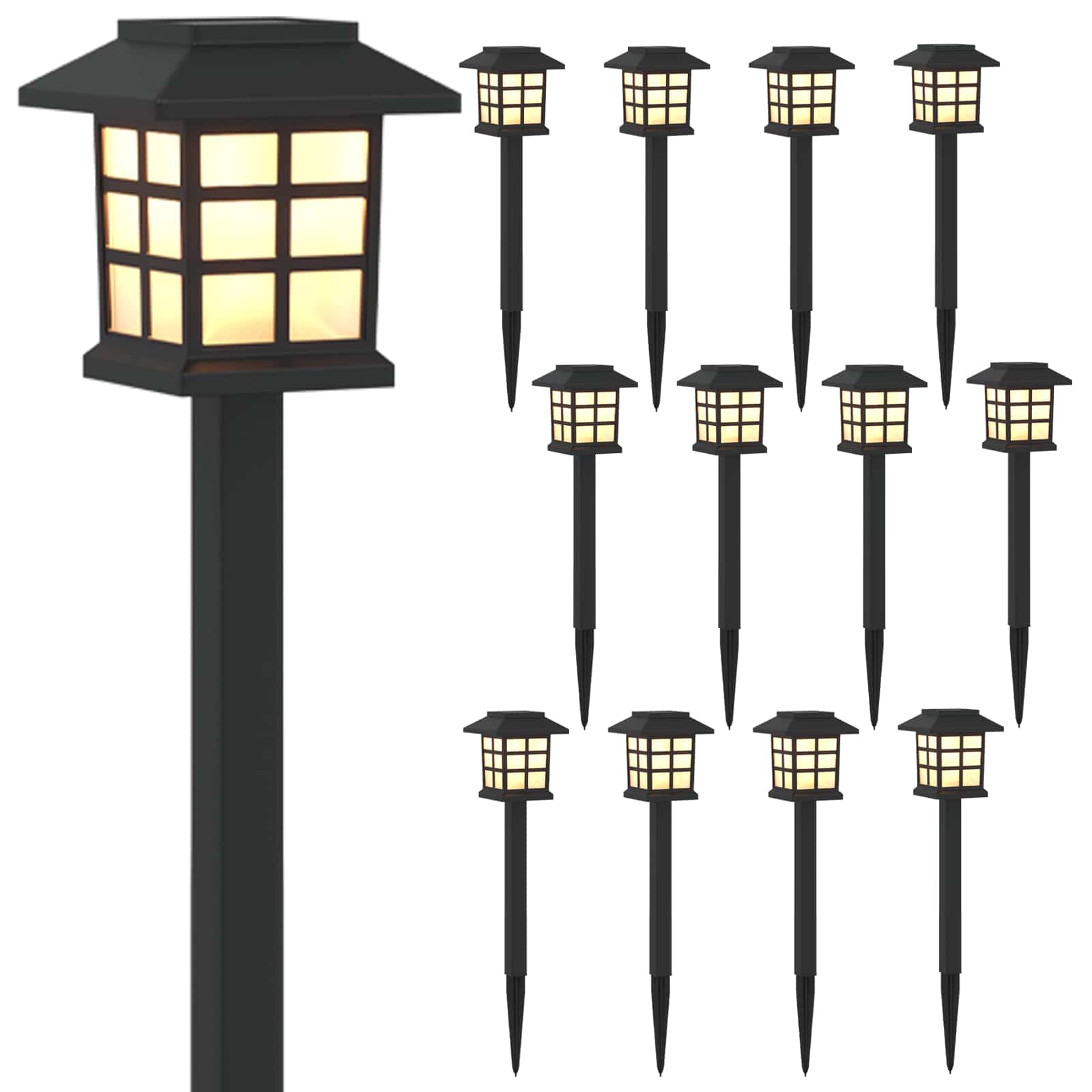 Solarna svjetla za vanjsku upotrebu s tlošcem 12 pcs 38,5 cm PP