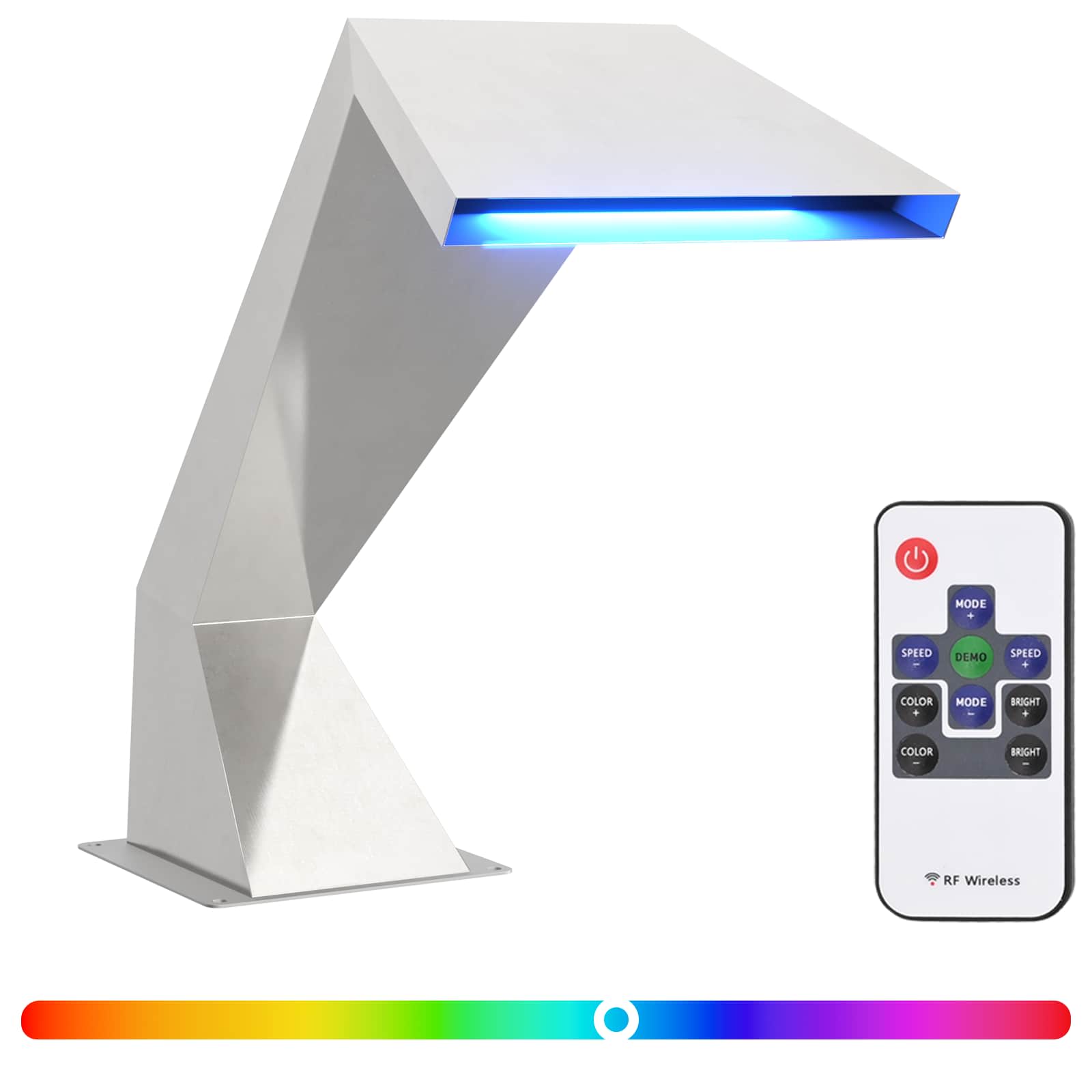 Vodopad za bazen s RGB LED-ima Nehrđajući čelik Srebrna