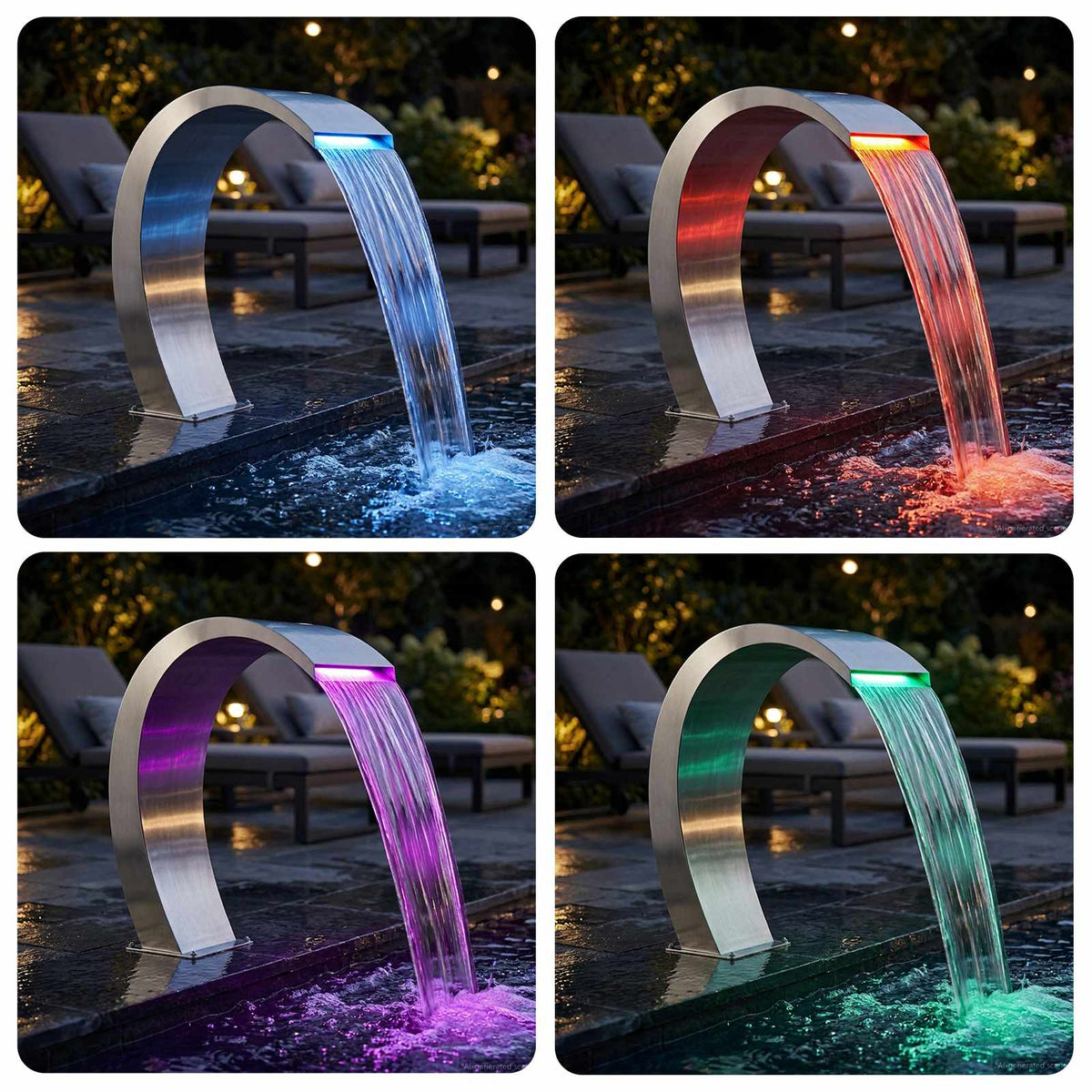 Fontana u Bazenu Srebrna 60 x 30 x 70 cm Nehrđajući čelik