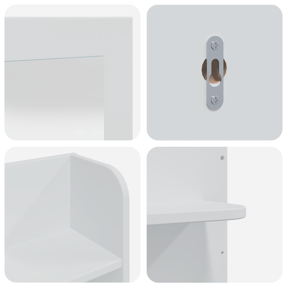 Set toaletnog stolića FAUSKE 3 kom. Bijela 76 x 50 x 143 cm