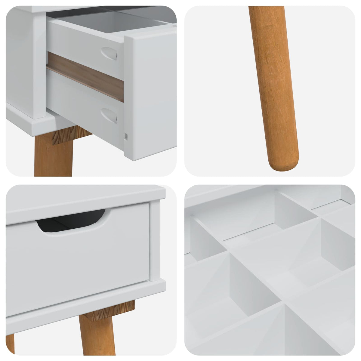 Set toaletnog stolića FAUSKE 4 kom. Bijela 100 x 50 x 143 cm