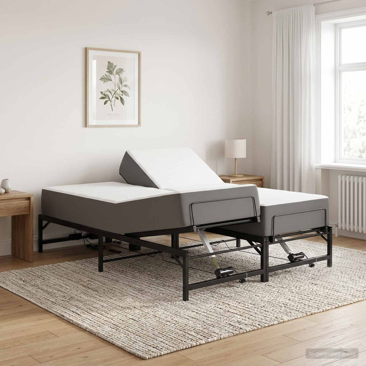 Električni podesivi okvir kreveta Crna 140 x 200 cm Čelik