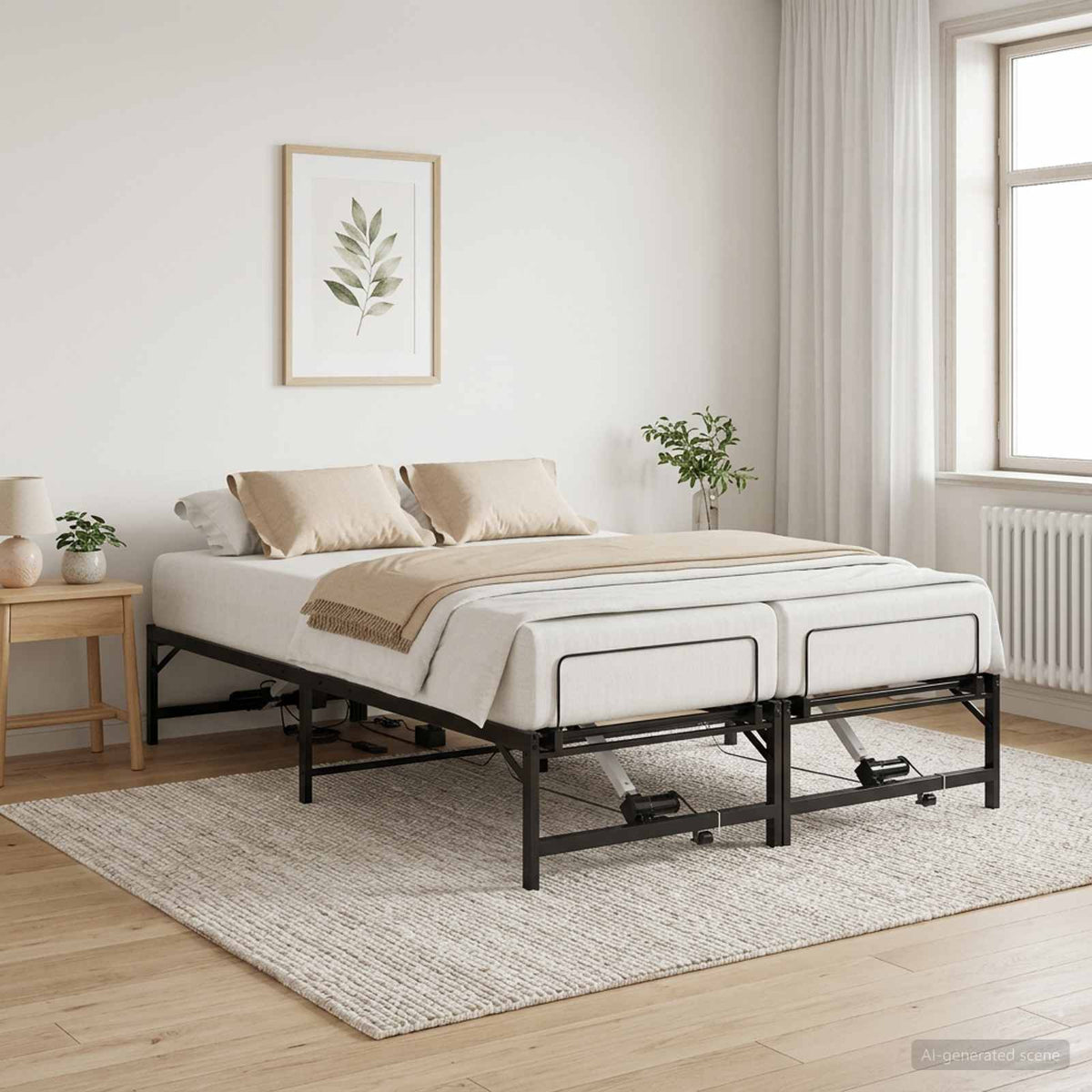 Električni podesivi okvir kreveta Crna 140 x 200 cm Čelik