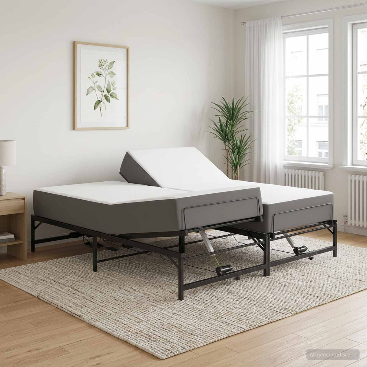 Električni podesivi okvir kreveta Crna 90 x 213 cm Čelik