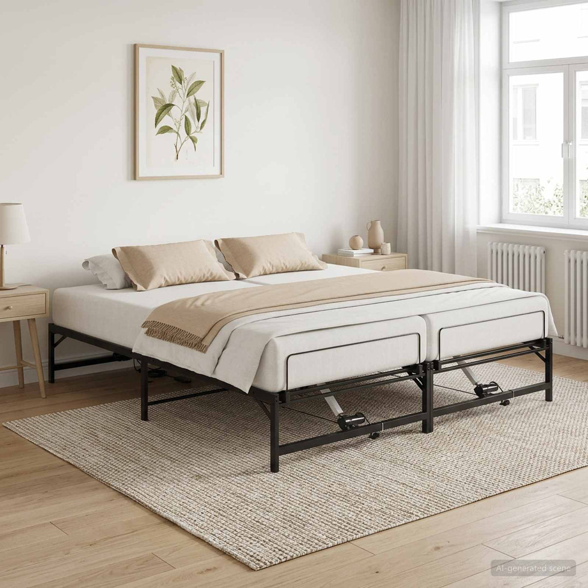 Električni podesivi okvir kreveta Crna 90 x 213 cm Čelik