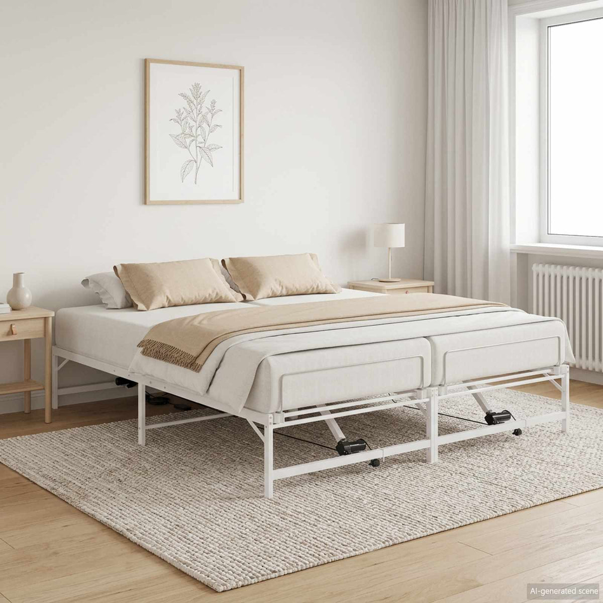 Električni podesivi okvir kreveta Bijela 90 x 213 cm Čelik
