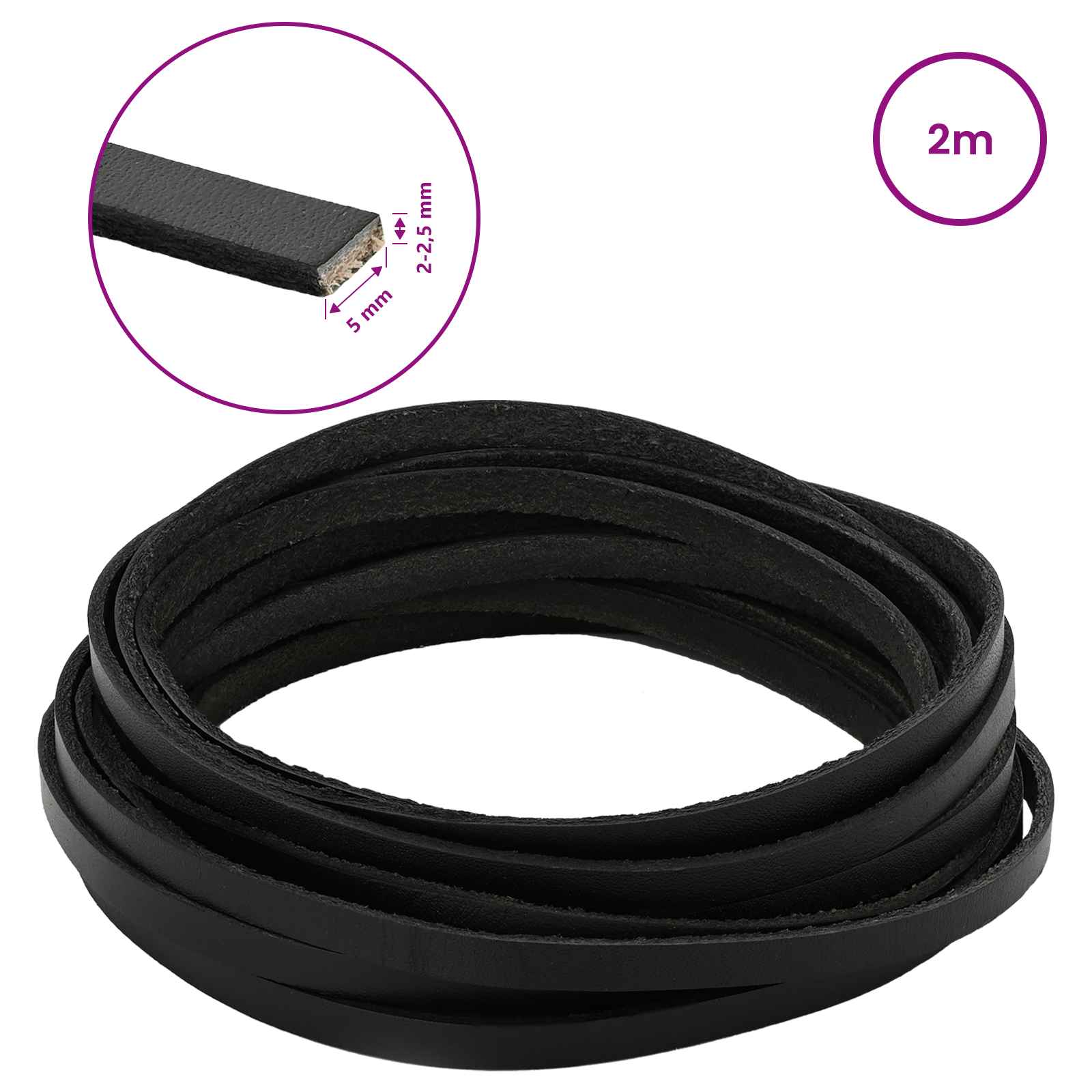Kožni Remen Crna 200 x 0,5 cm Koža