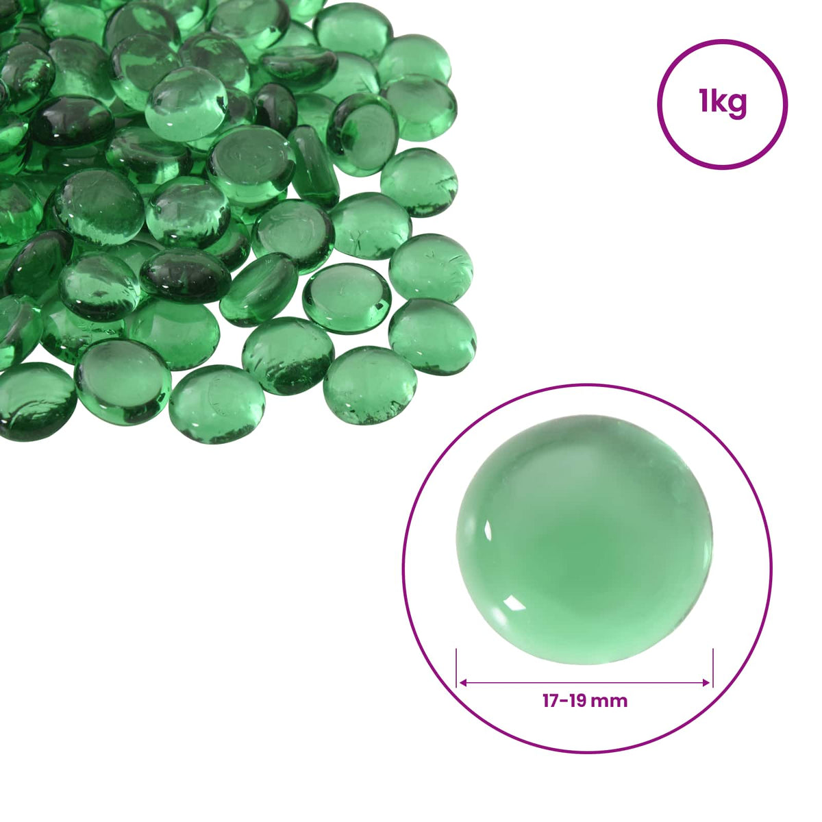 Stakleni nugget 17-19 mm Zelena Stakl