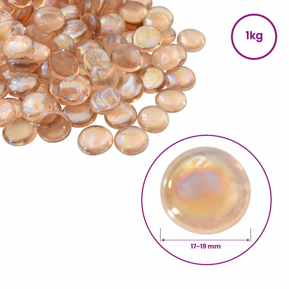 Stakleni nugget 17-19 mm Aqua crvena Stakl