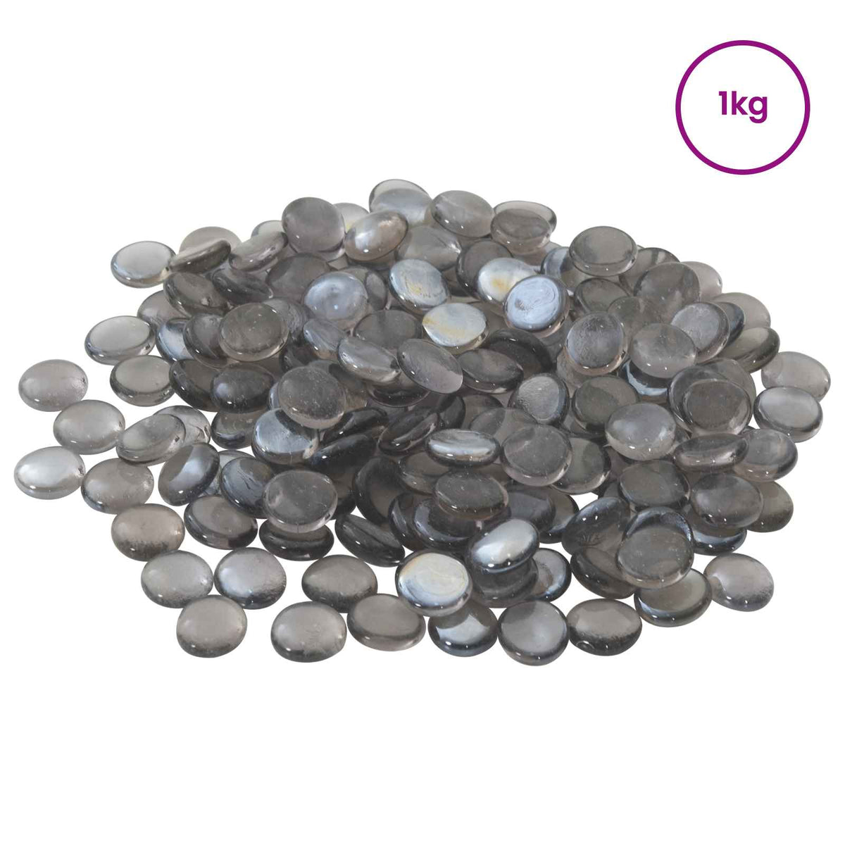 Stakleni nugget 17-19 mm Ljubičasto siva Stakl