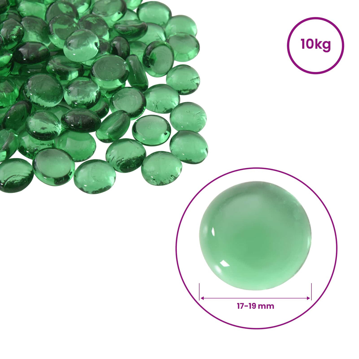 Stakleni nugget 17-19 mm Zelena Stakl