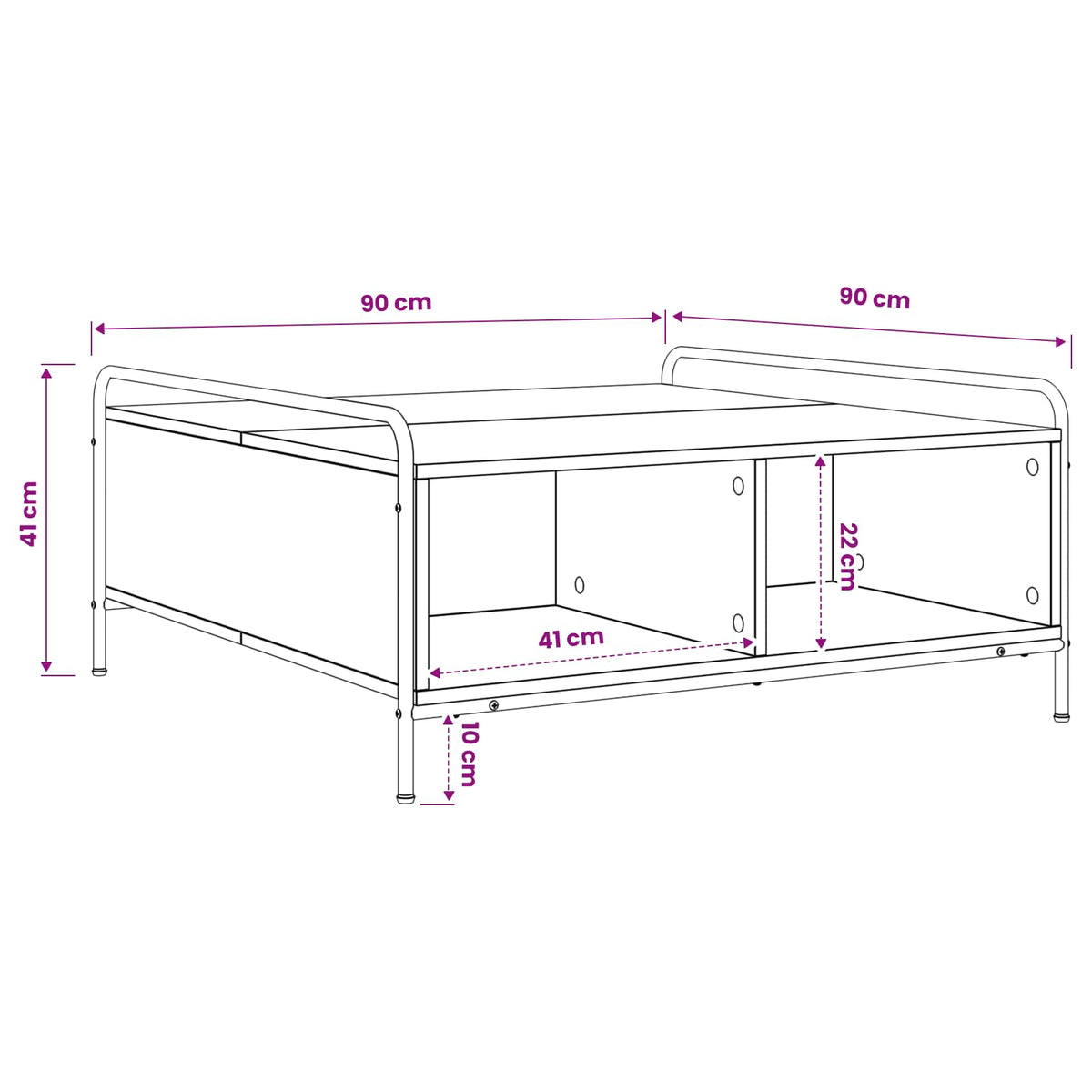 Stolić za kavu Staro drvo 90 x 90 x 41 cm Konstruirano drvo