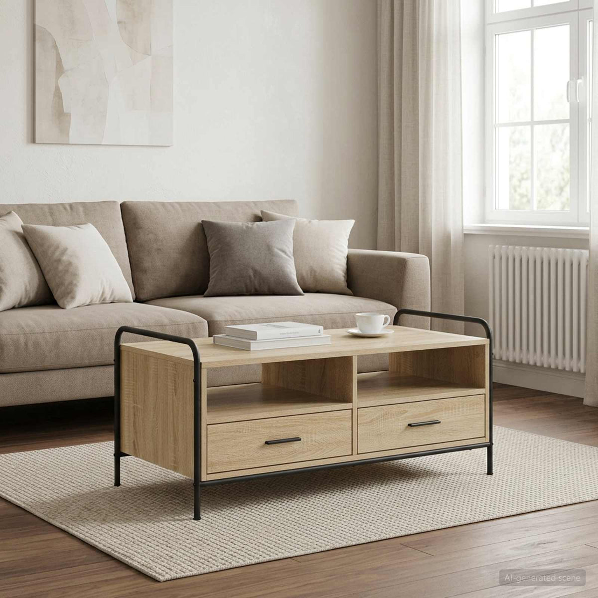 Stolić za kavu Hrast sonoma 99,5 x 49 x 46 cm Konstruirano drvo