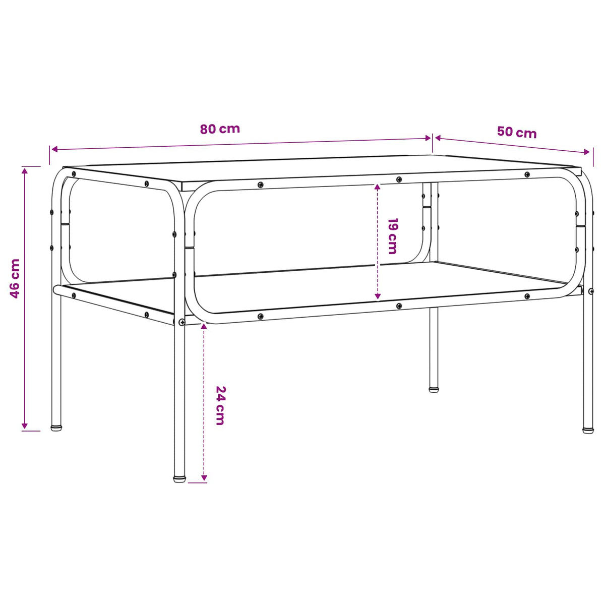 Bocni stol Crni hrast 100 x 50 x 46 cm Konstruirano drvo