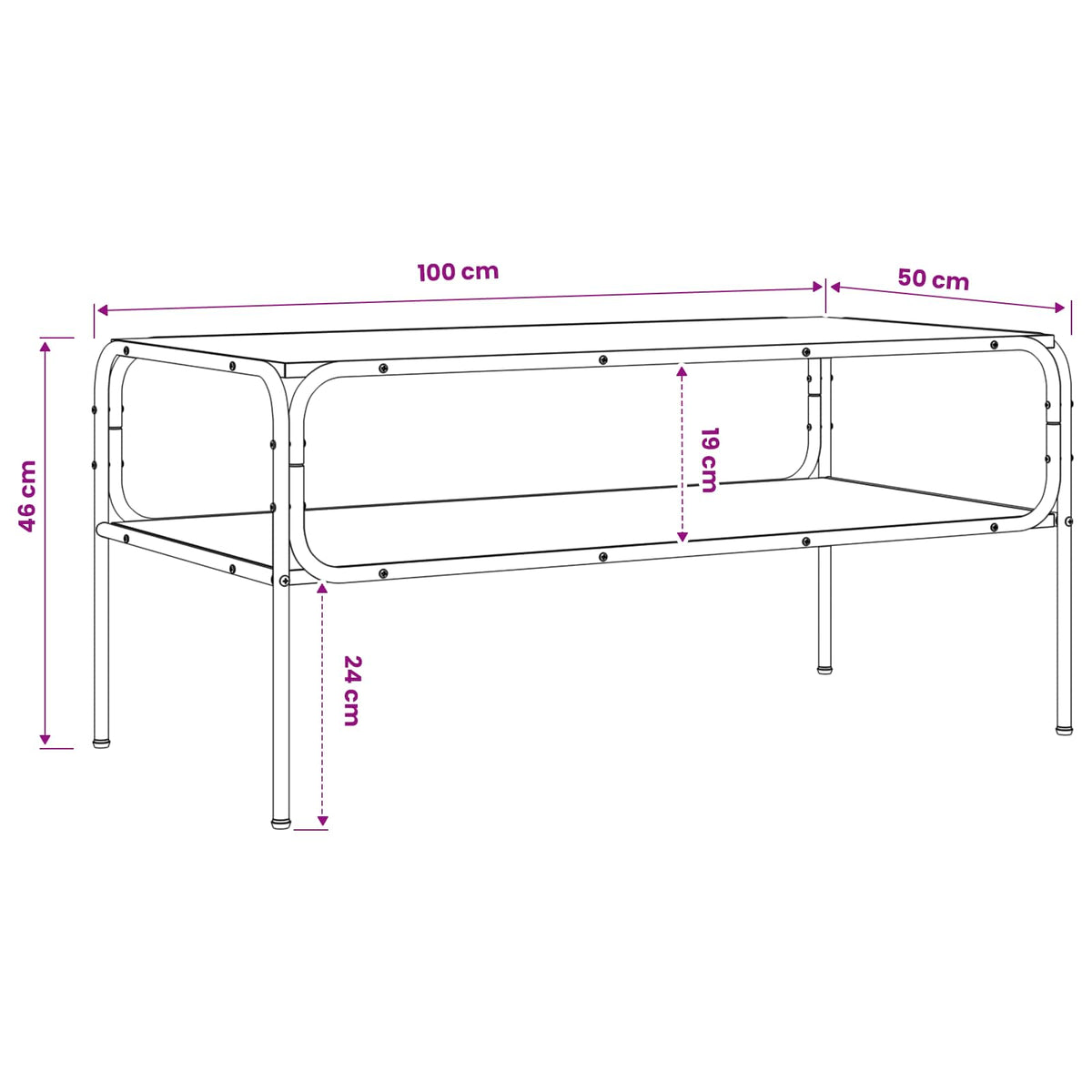 Bocni stol Hrast sonoma 100 x 50 x 46 cm Konstruirano drvo
