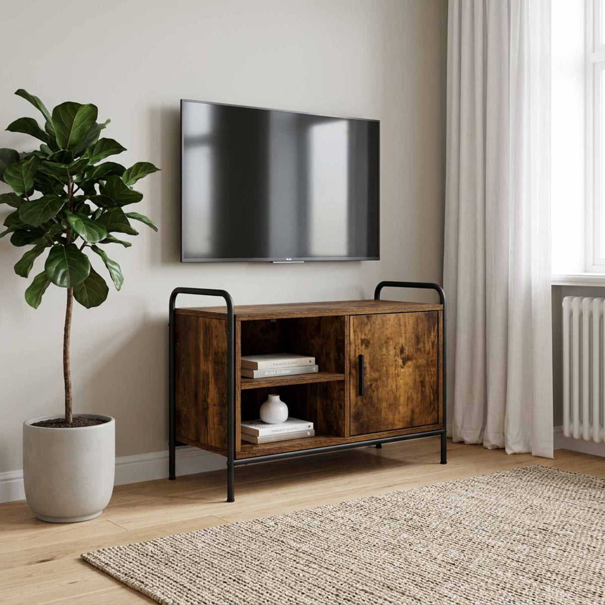 TV ormar 133 x 33 x 50 cm Dimljeni hrast Konstruirano drvo