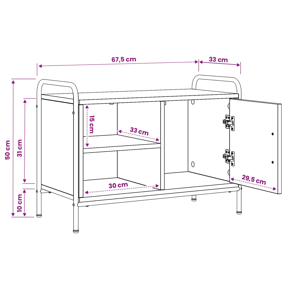TV ormar 133 x 33 x 50 cm Dimljeni hrast Konstruirano drvo