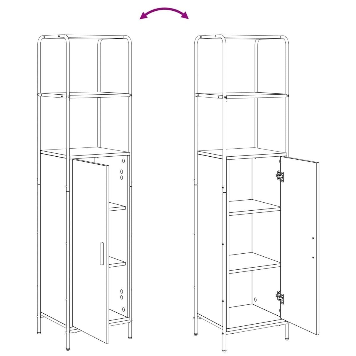 Highboard Hrast sonoma 40 x 33 x 161 cm Konstruirano drvo