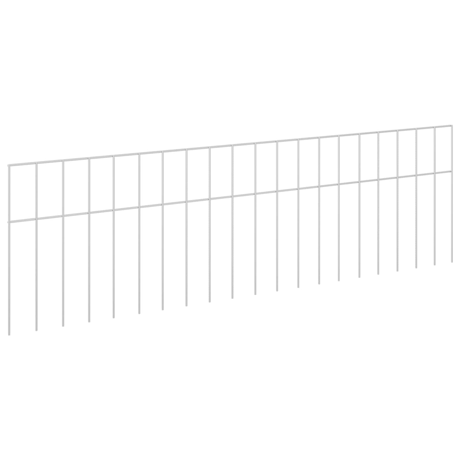 Panel vrtne ograde 12 pcs Pocinčani čelik Srebrna