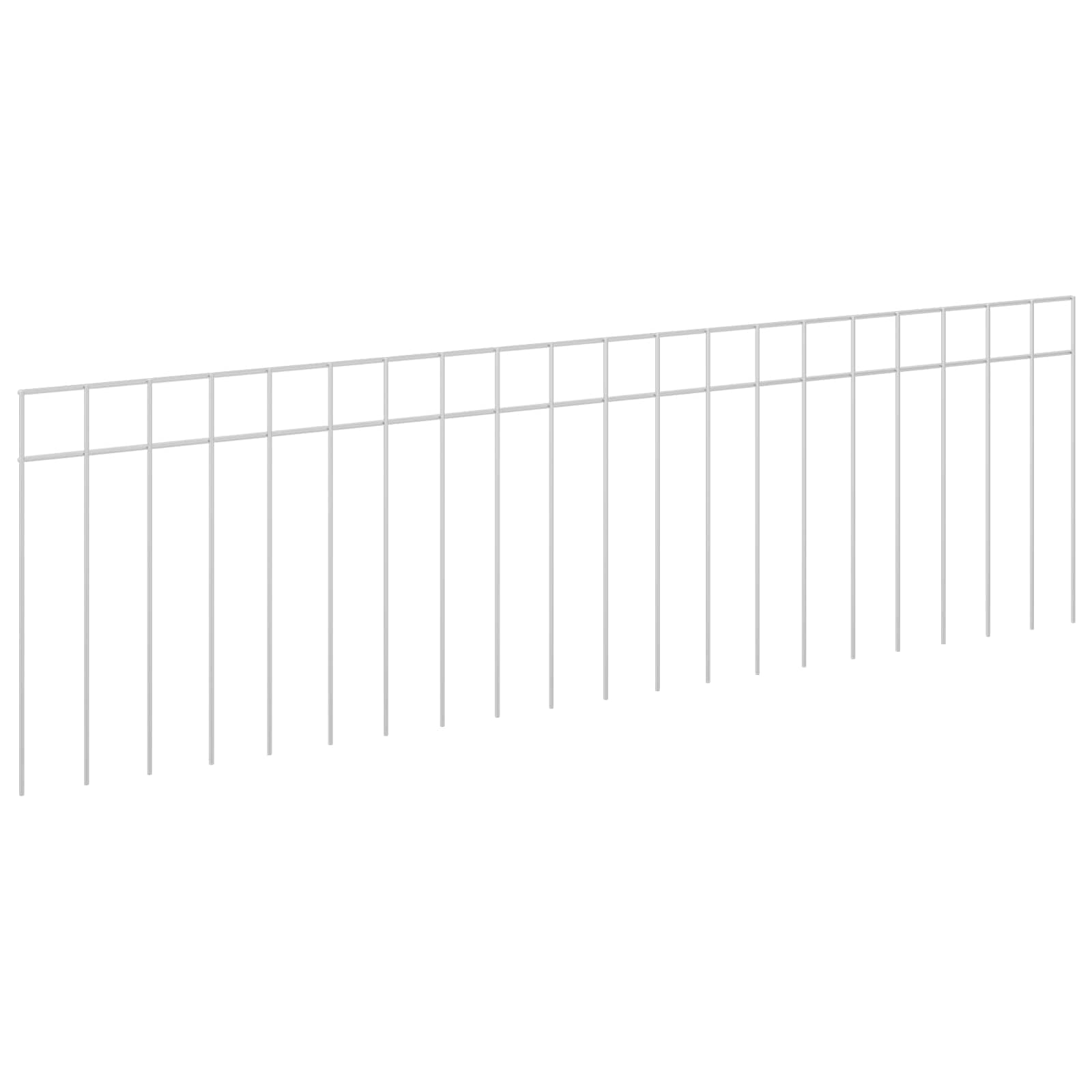 Panel vrtne ograde 12 kom. 100 x 30 cm Pocinčani čelik Srebrna