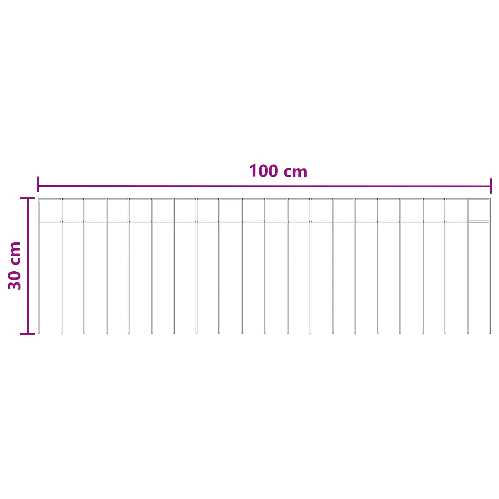 Panel vrtne ograde 12 kom. 100 x 30 cm Pocinčani čelik Srebrna