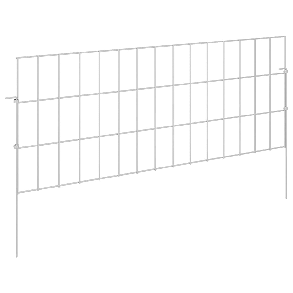 Ograda za vrt s kolčićima 24 pcs 75 x 30 cm Mesh Srebrna