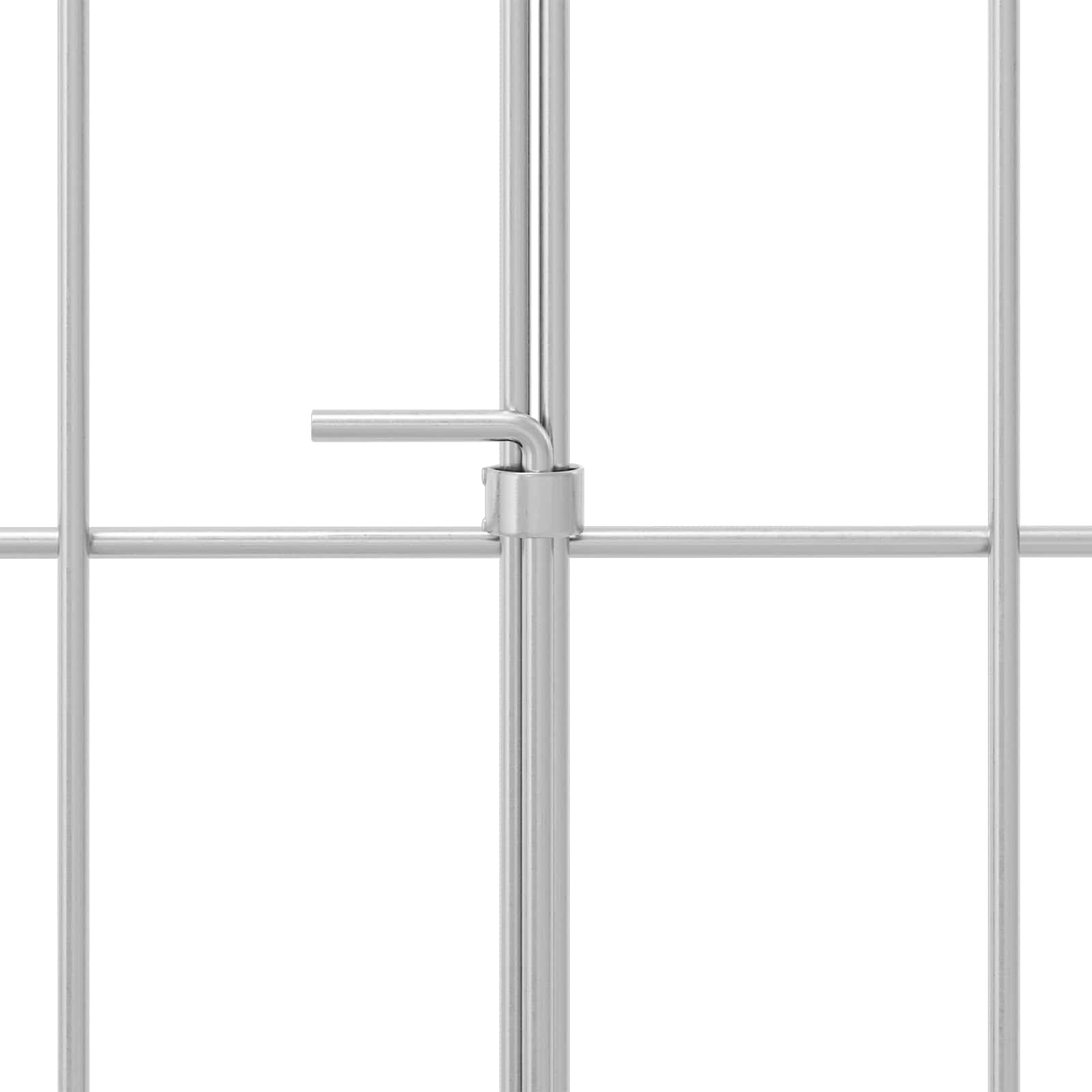 Ograda za vrt s kolčićima 24 pcs 95 x 30 cm Mesh Srebrna