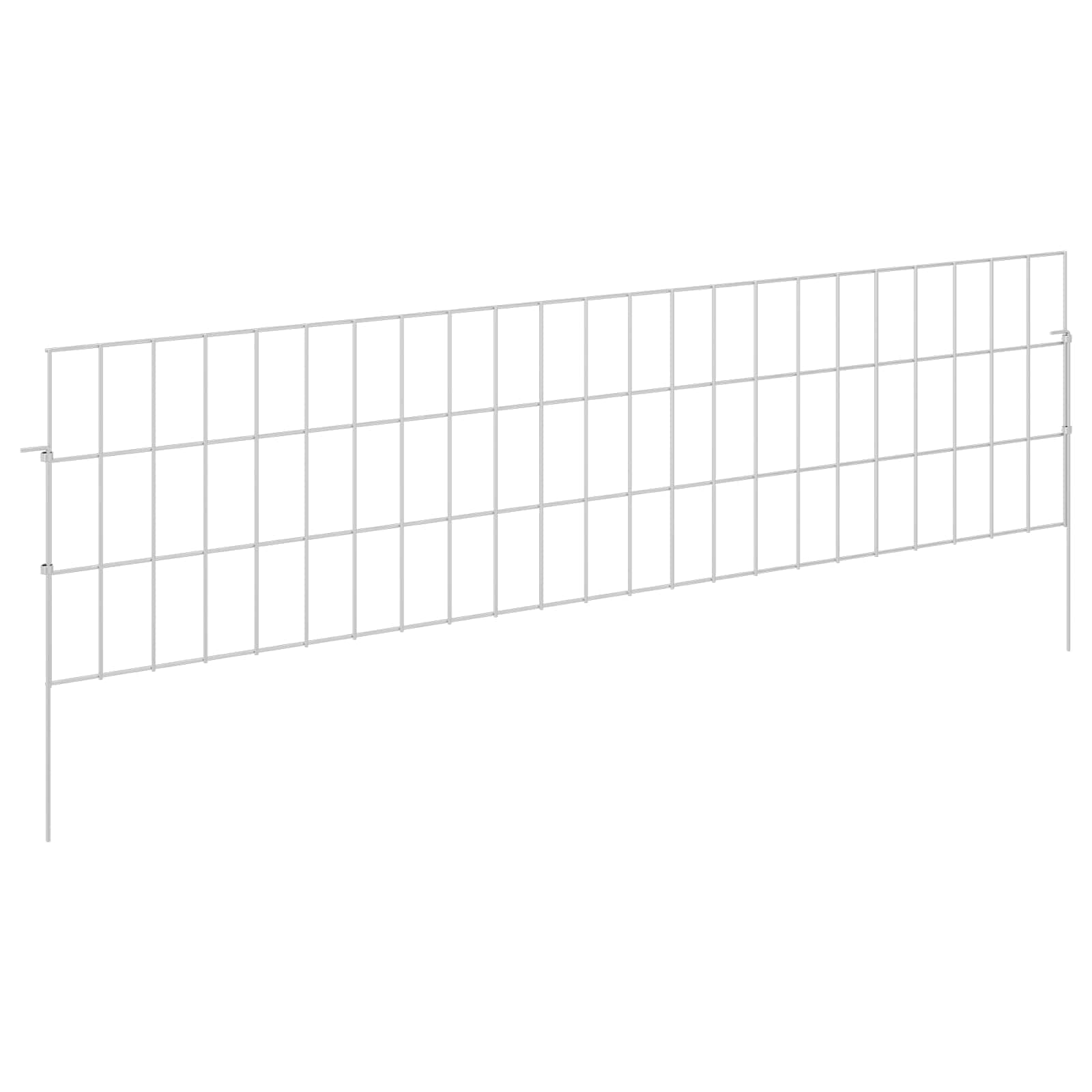 Ograda za vrt s kolčićima 12 pcs 115 x 30 cm Mesh Srebrna