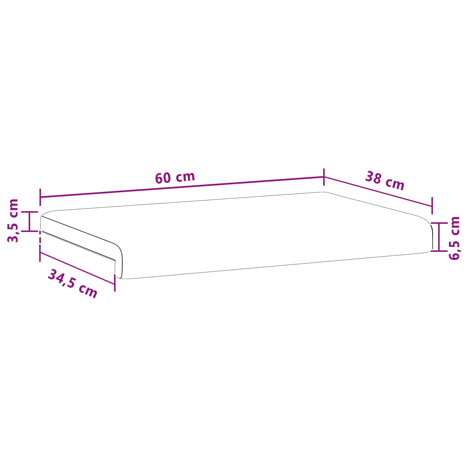 Jastučić za klupu Sherpa Tkanina Bež Dubina 35 cm