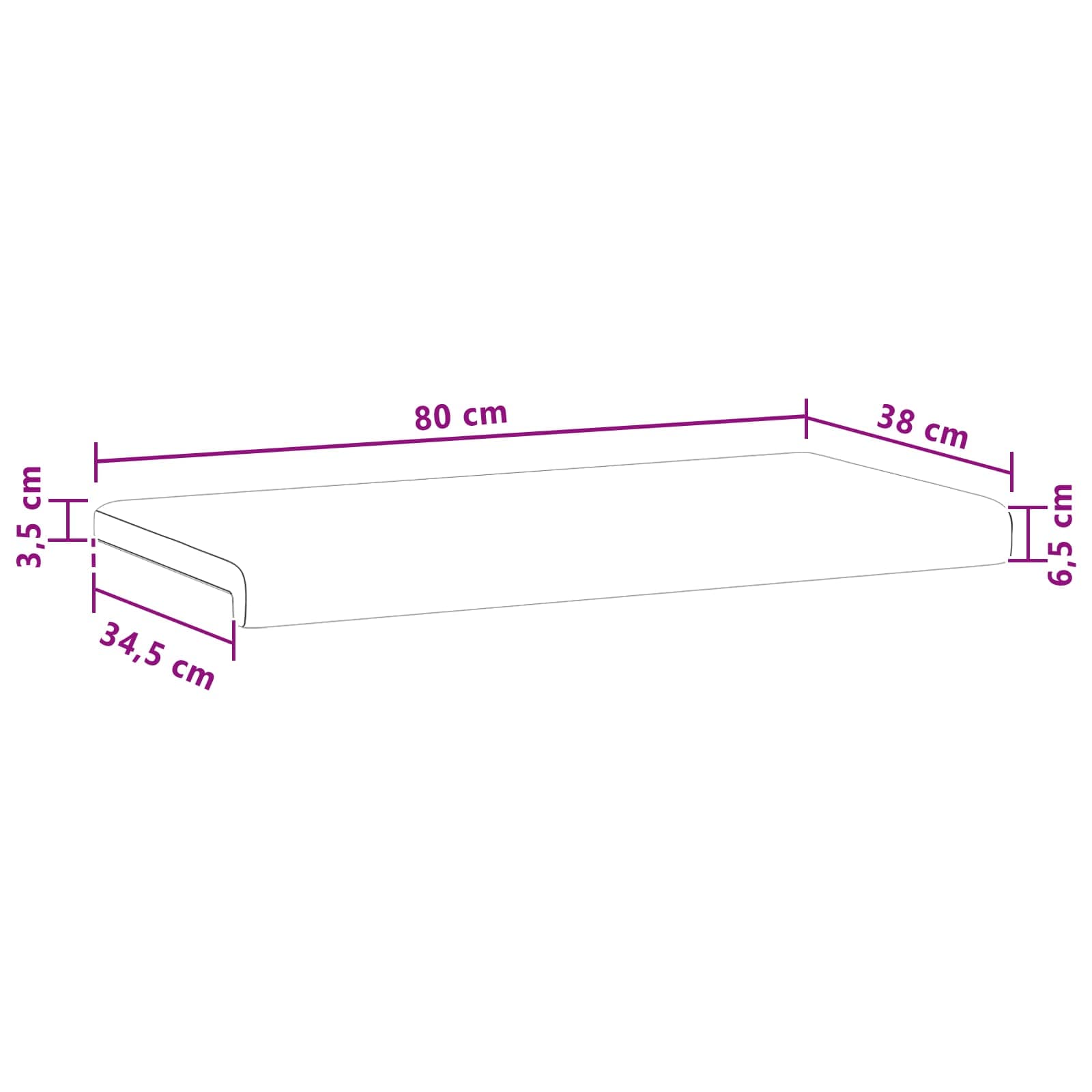 Jastučić za klupu Mikrovlakna Smeđa Dubina 35 cm