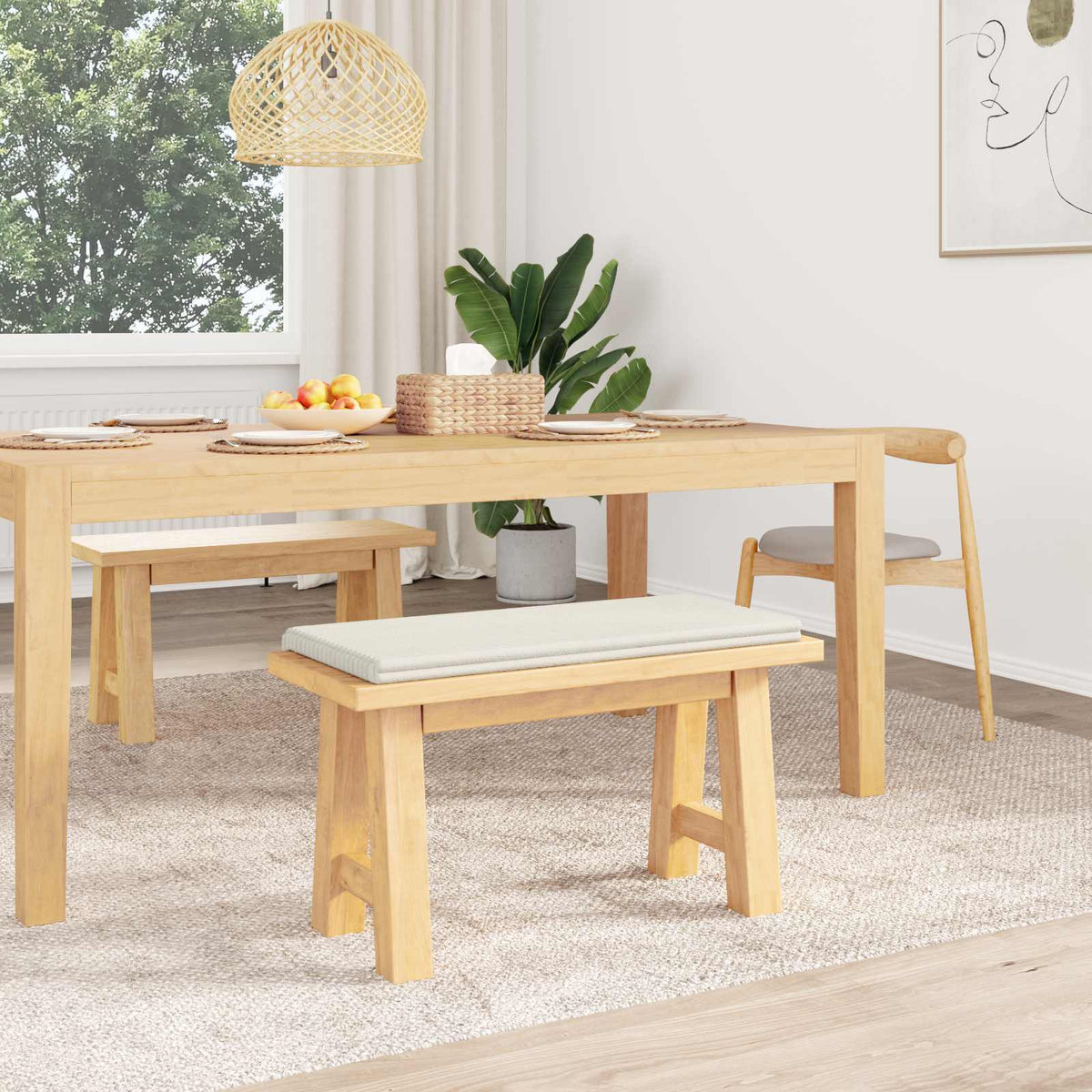 Jastučić za klupu Plišani kord Krem Dubina 35 cm