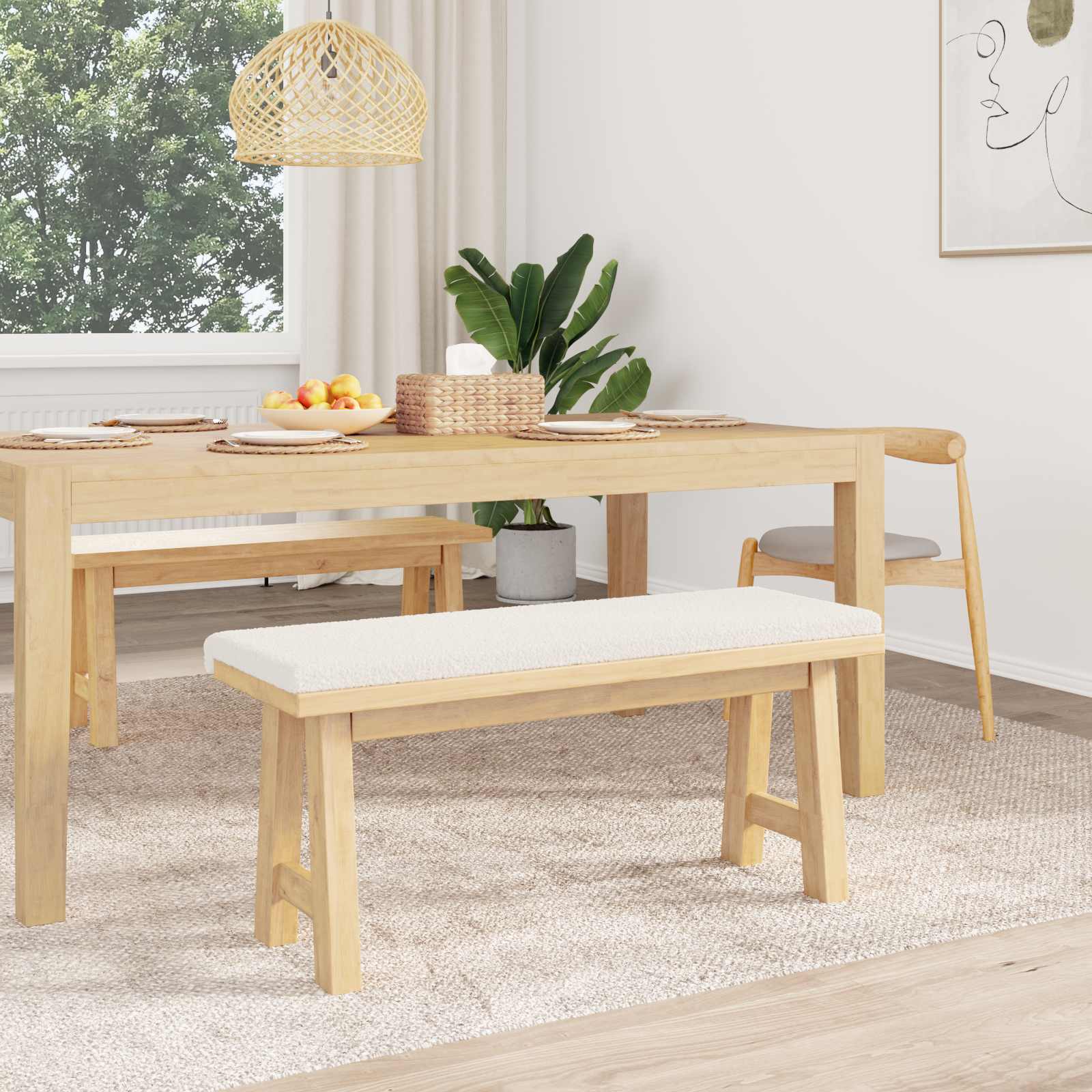 Jastučić za klupu Sherpa Tkanina Krem Dubina 35 cm