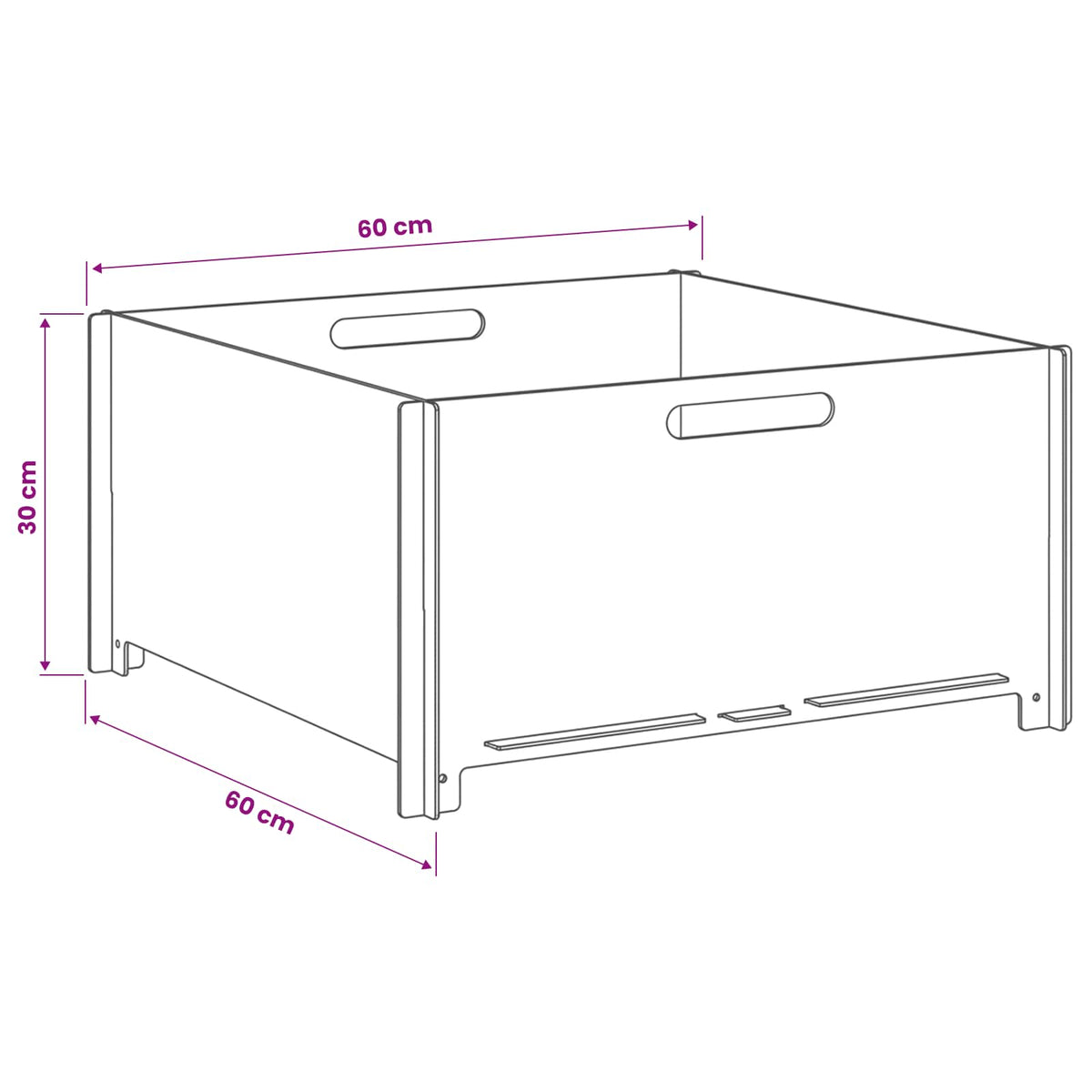 Kamin Crna 60 x 60 x 30 cm Čelik
