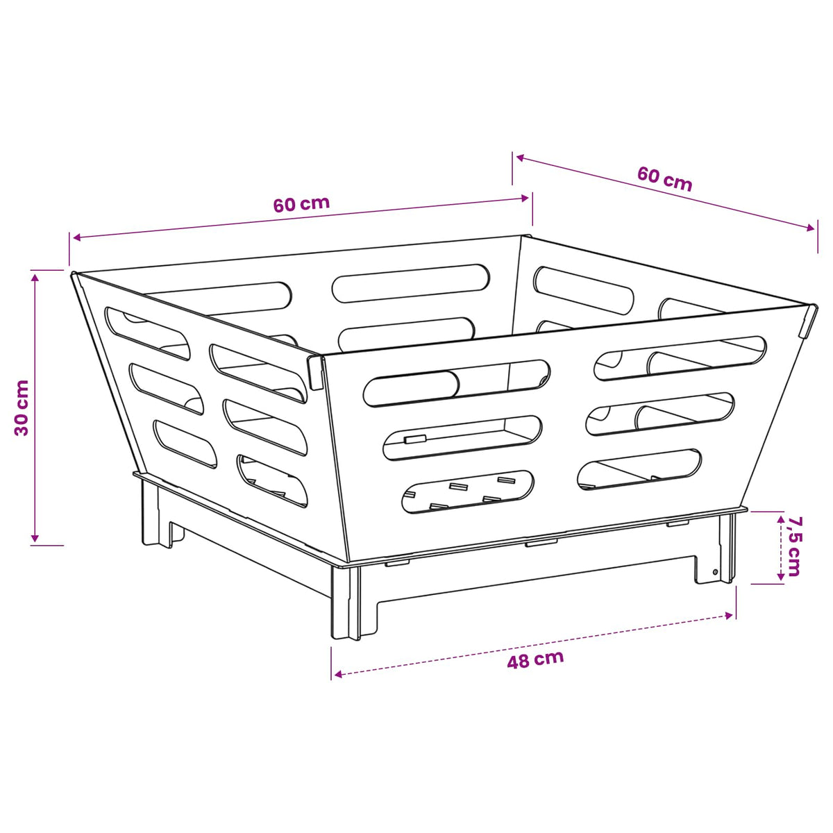 Kamin Crna 60 x 60 x 30 cm Čelik