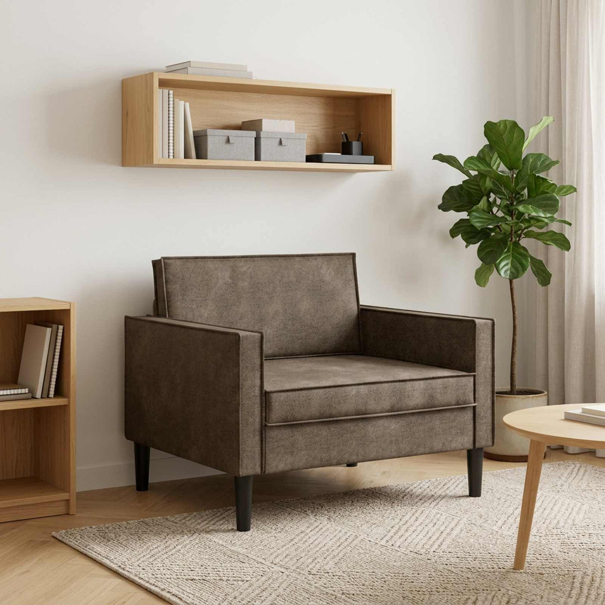 XL fotelja Tamnosiva Umetnička suknja koža