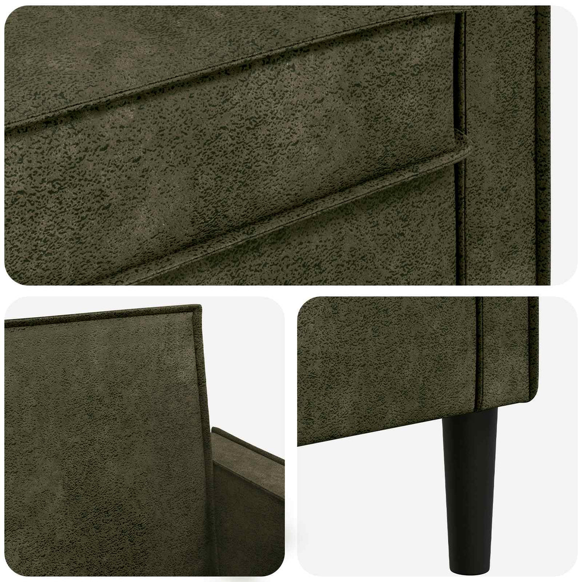 XL fotelja Maslinasto zelena Umetnička suknja koža