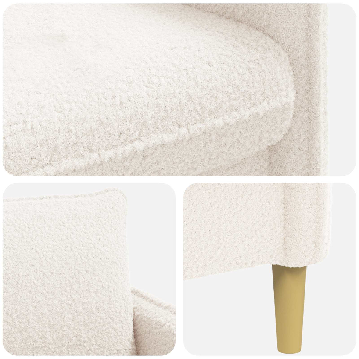 XL fotelja Bijela Bouclé