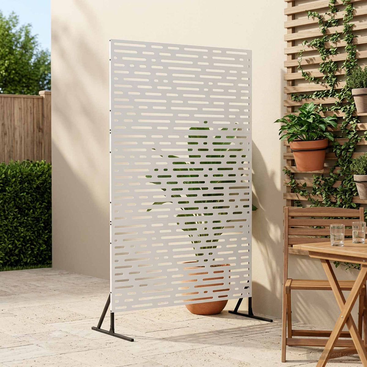 Zaslon za privatnost 100 x 50 x 180 cm Čelik Bijela