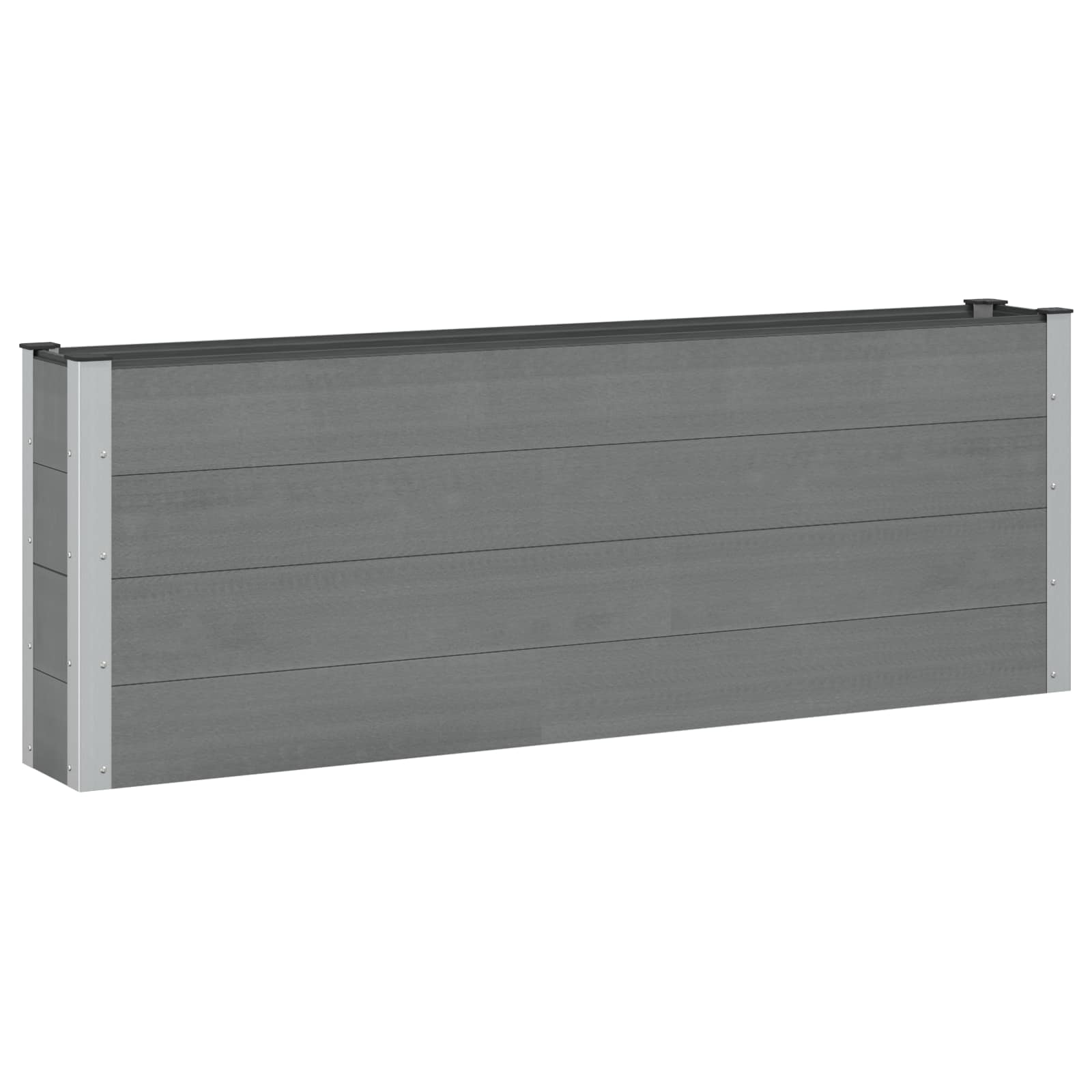 Povišena vrtna gredica Crna 200 x 30 x 72 cm WPC i aluminij