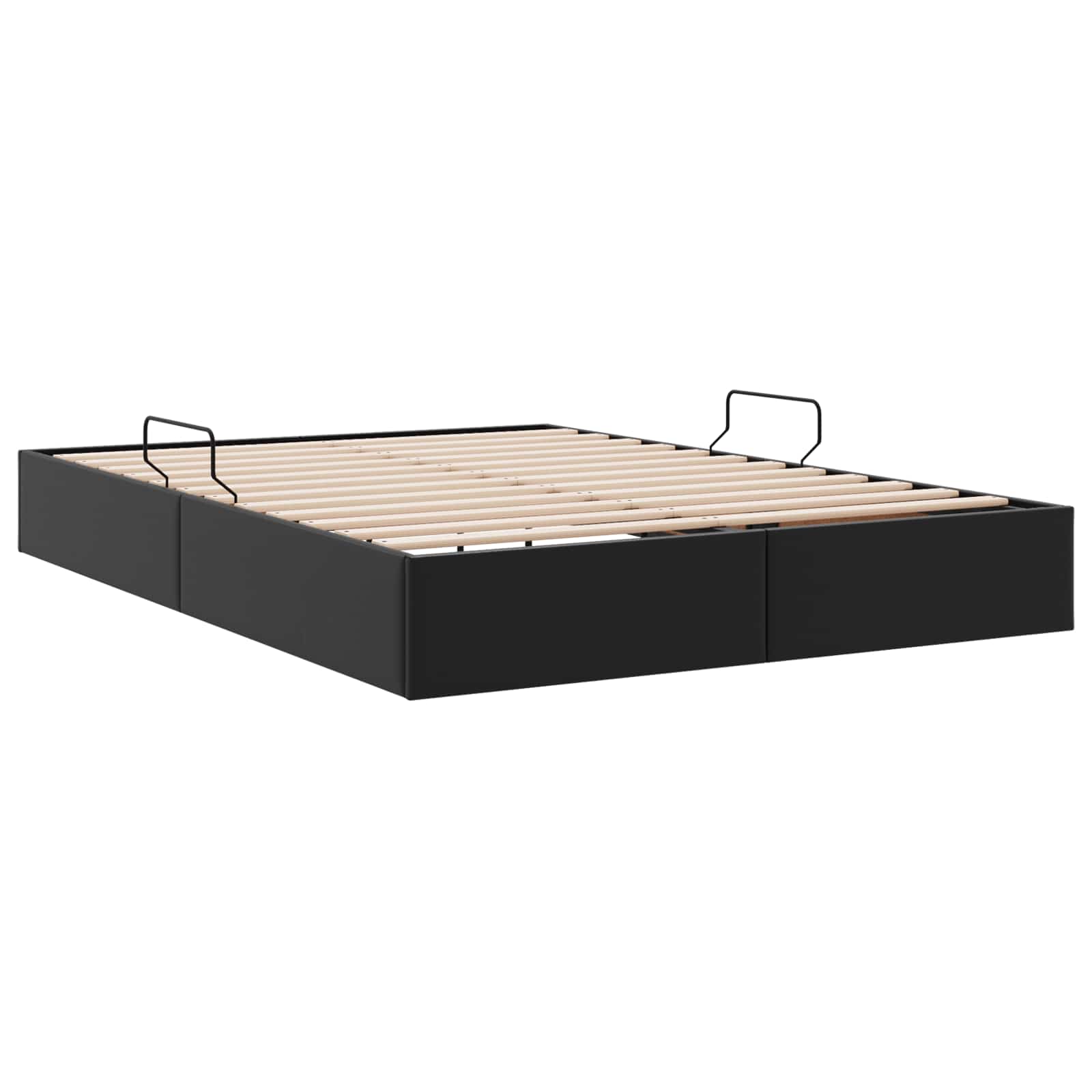 Otomanski krevet s pohranom Crna 140 x 190 cm Lažna koža