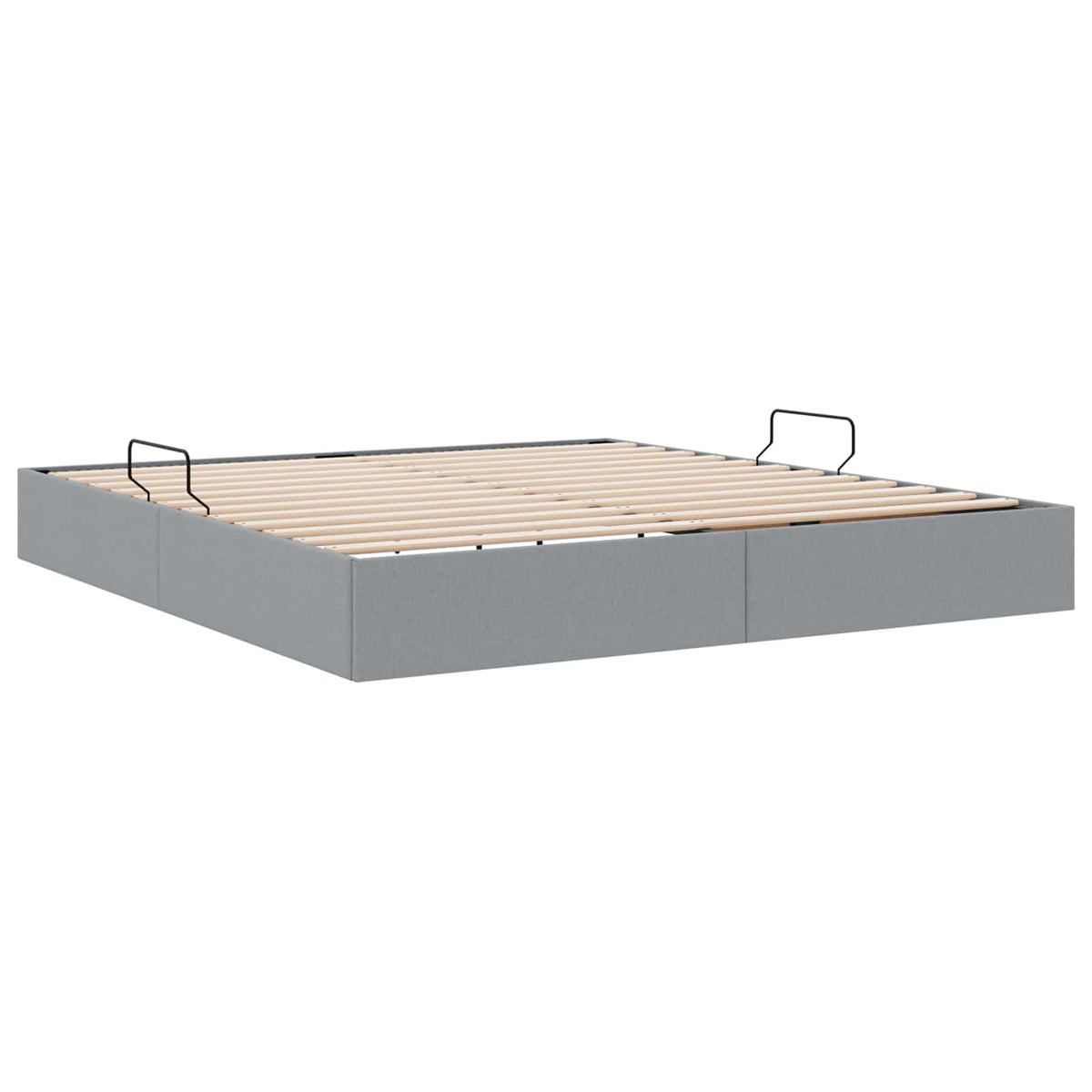 Otomanski krevet s pohranom Svijetlo siva 160 x 200 cm tkanina