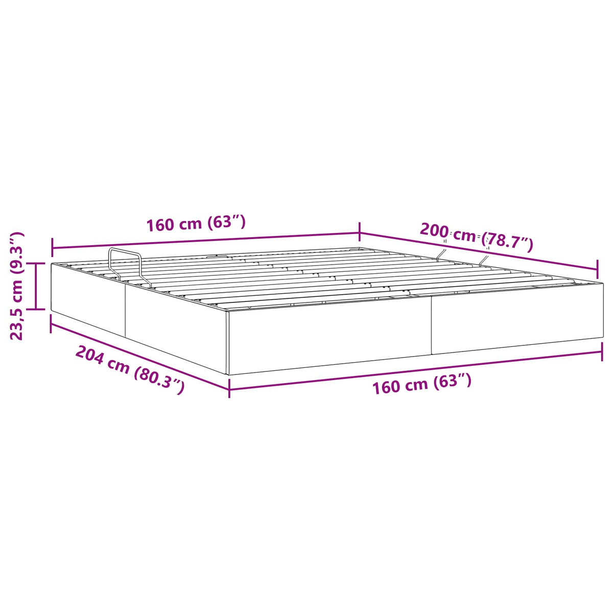 Otomanski krevet s pohranom Svijetlo siva 160 x 200 cm tkanina