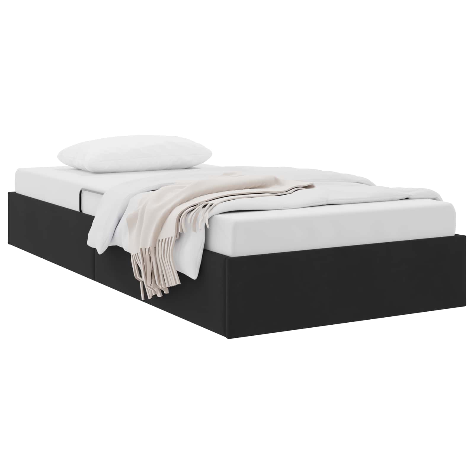 Otomanski krevet s pohranom Crna 90 x 190 cm Baršun