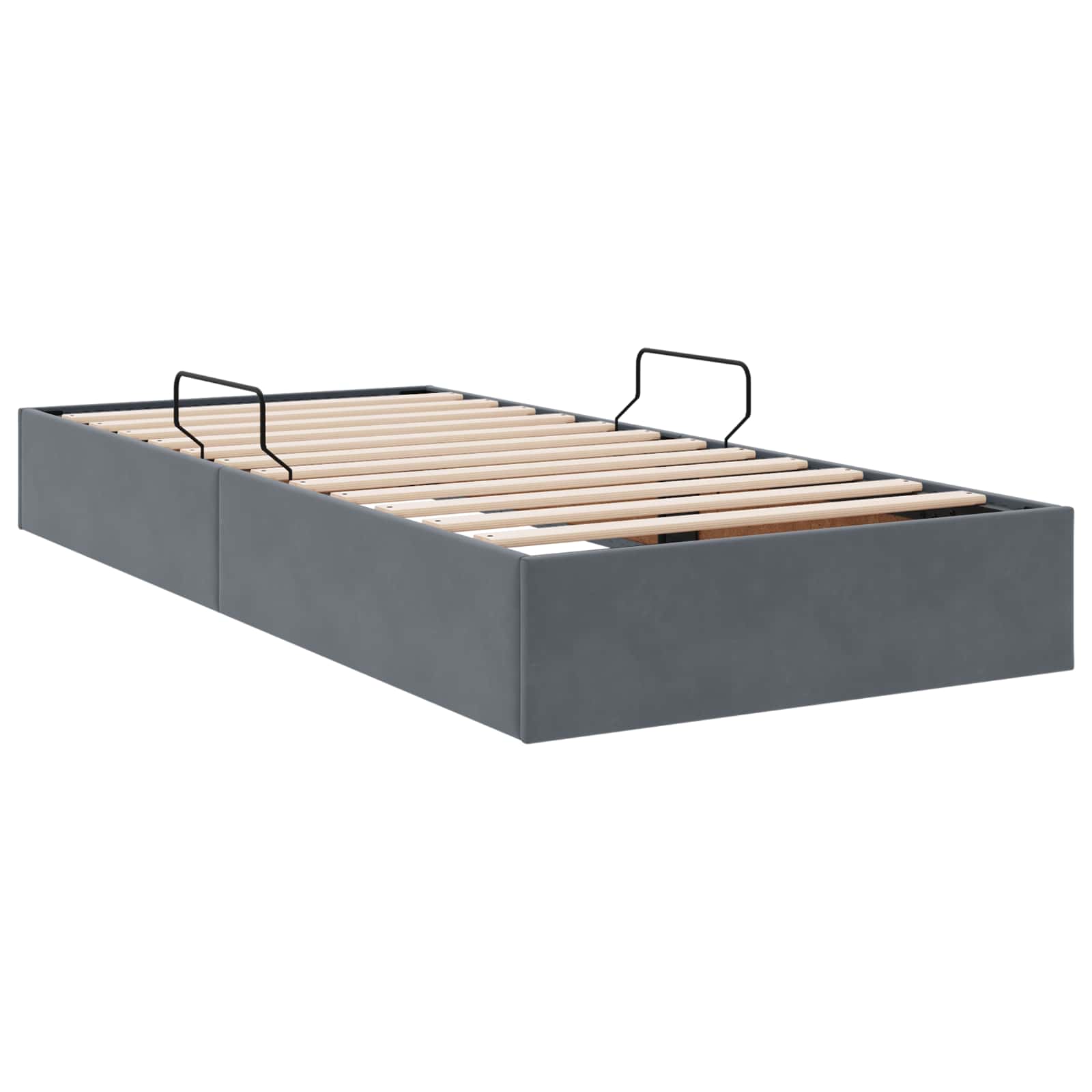 Otomanski krevet s pohranom Tamnosiva 90 x 200 cm Baršun