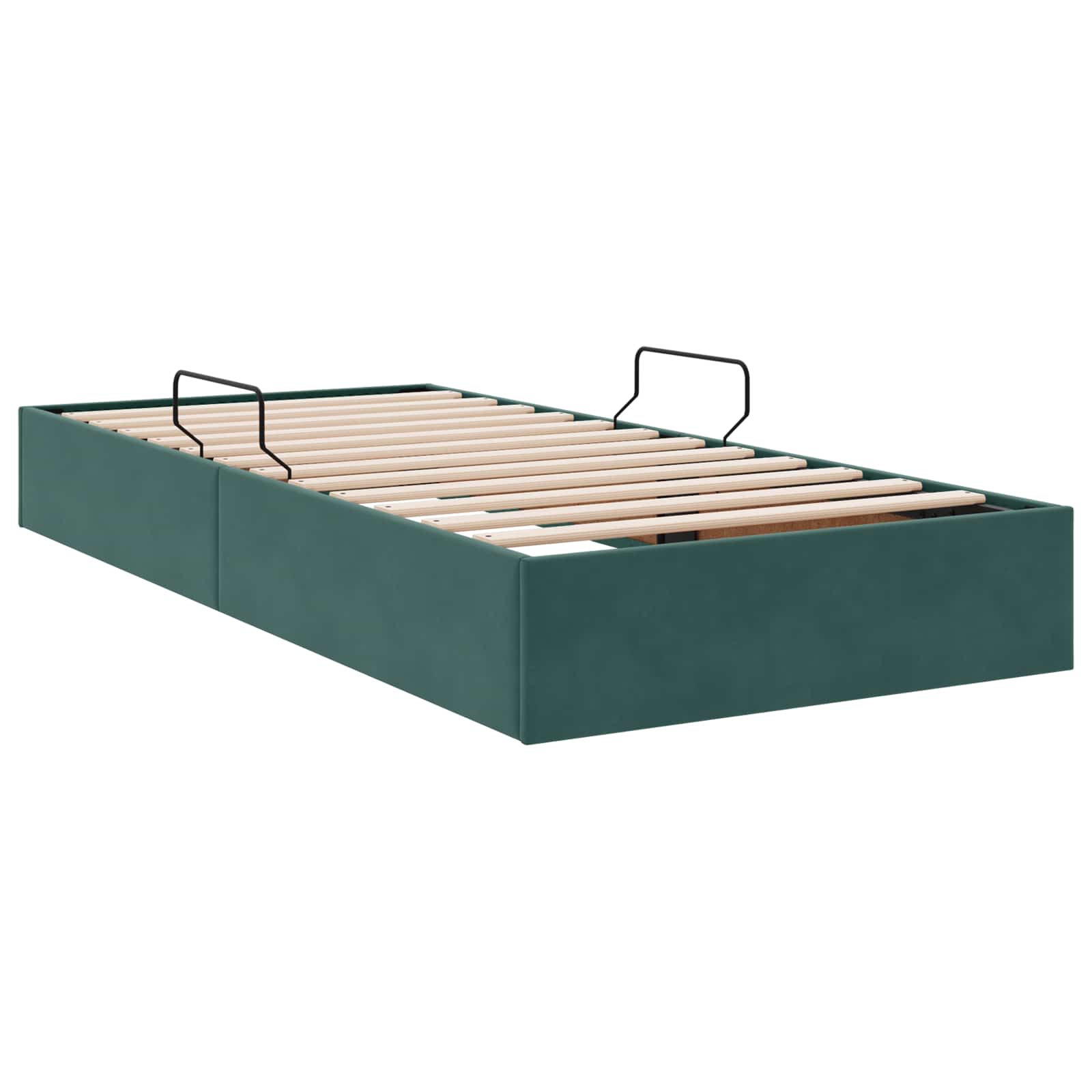 Otomanski krevet s pohranom Tamnozelena 100 x 200 cm Baršun