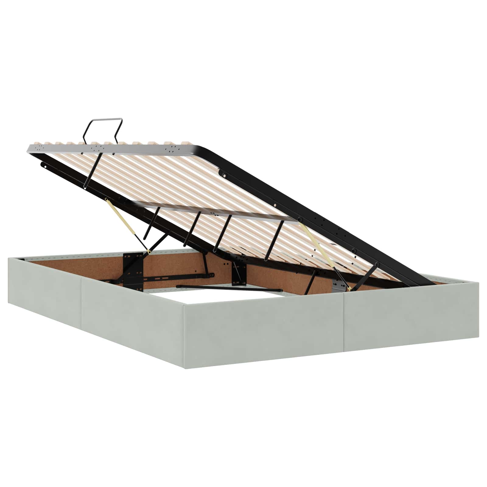Otomanski krevet s pohranom Svjetlosiva 140 x 190 cm Baršun