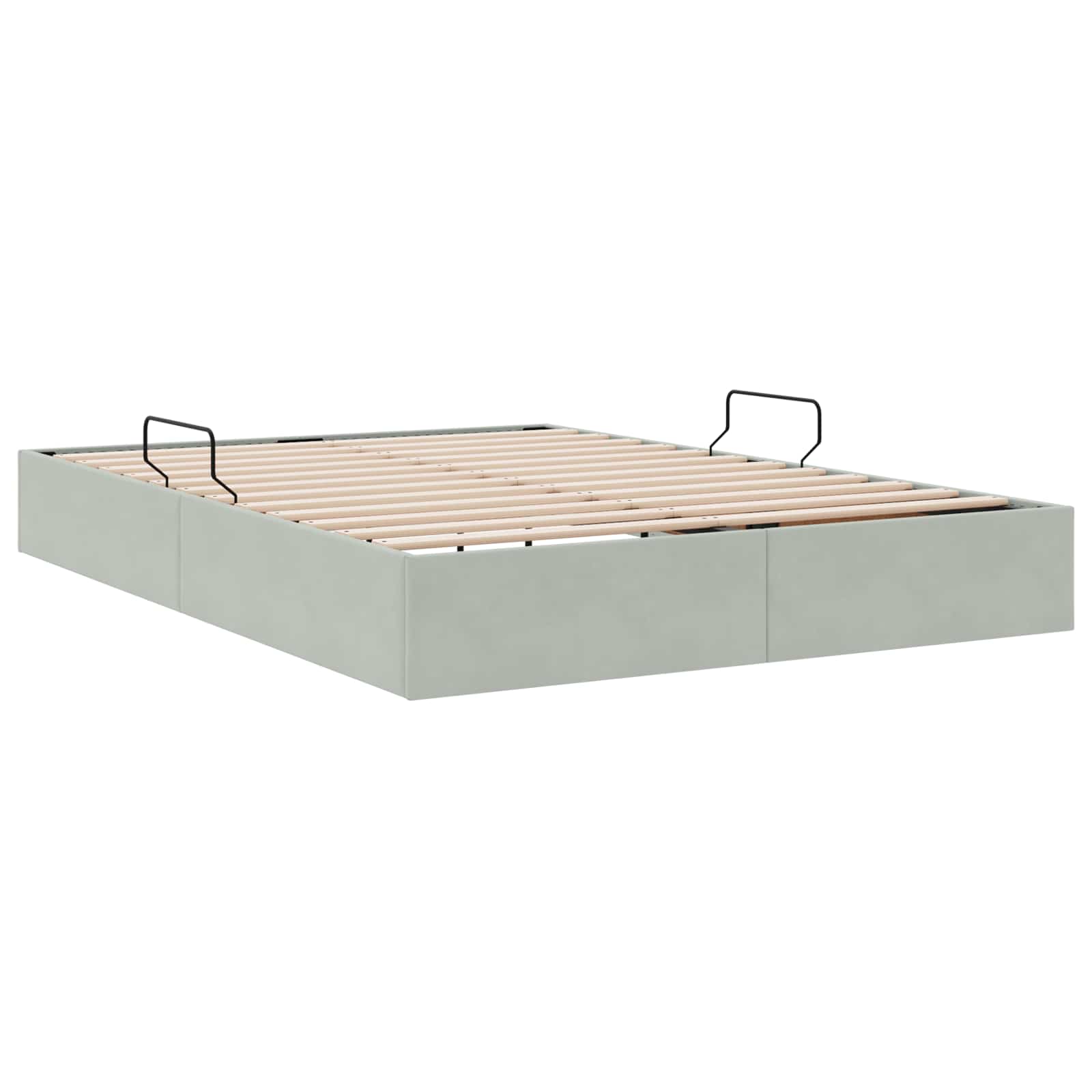Otomanski krevet s pohranom Svjetlosiva 140 x 200 cm Baršun
