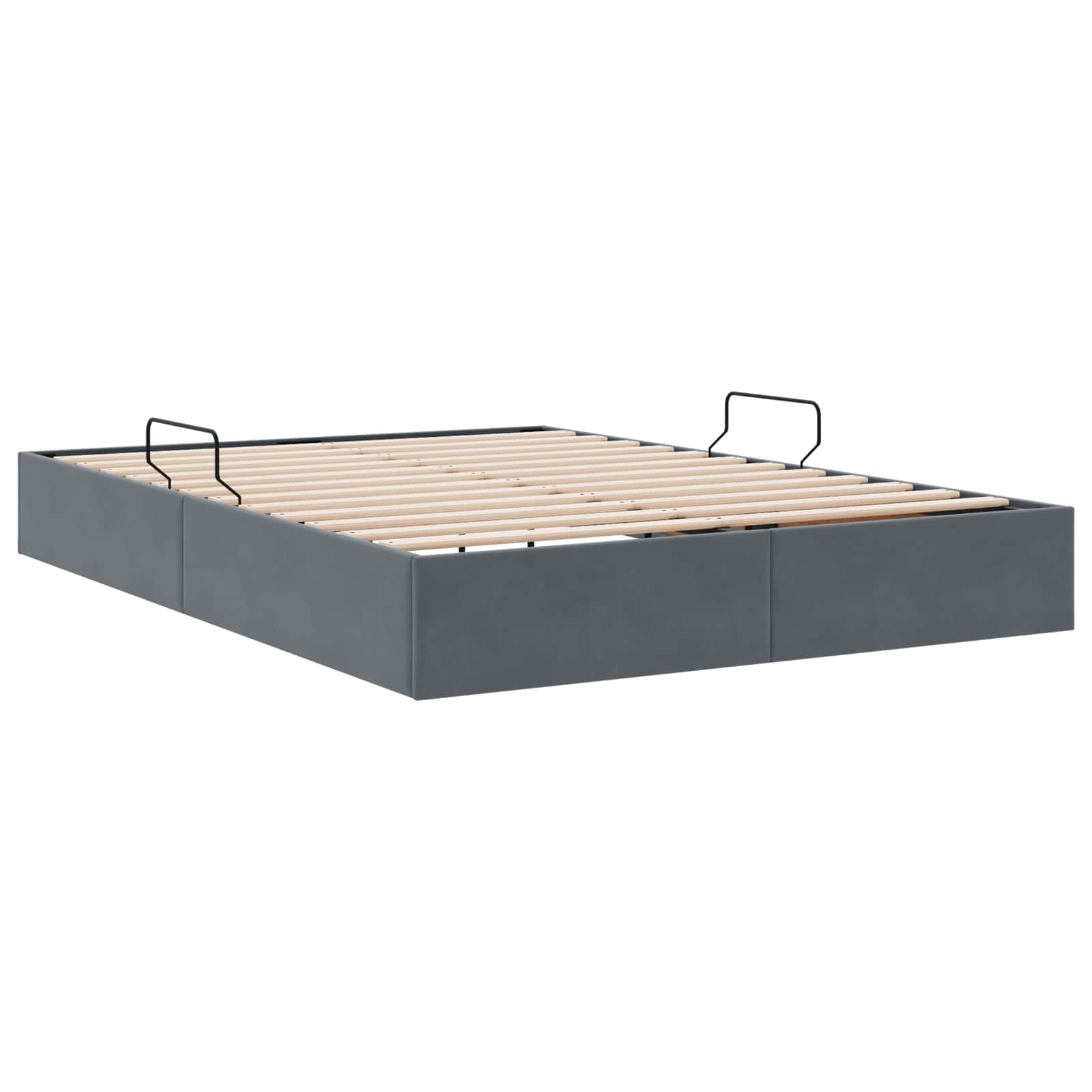 Otomanski krevet s pohranom Tamnosiva 140 x 200 cm Baršun