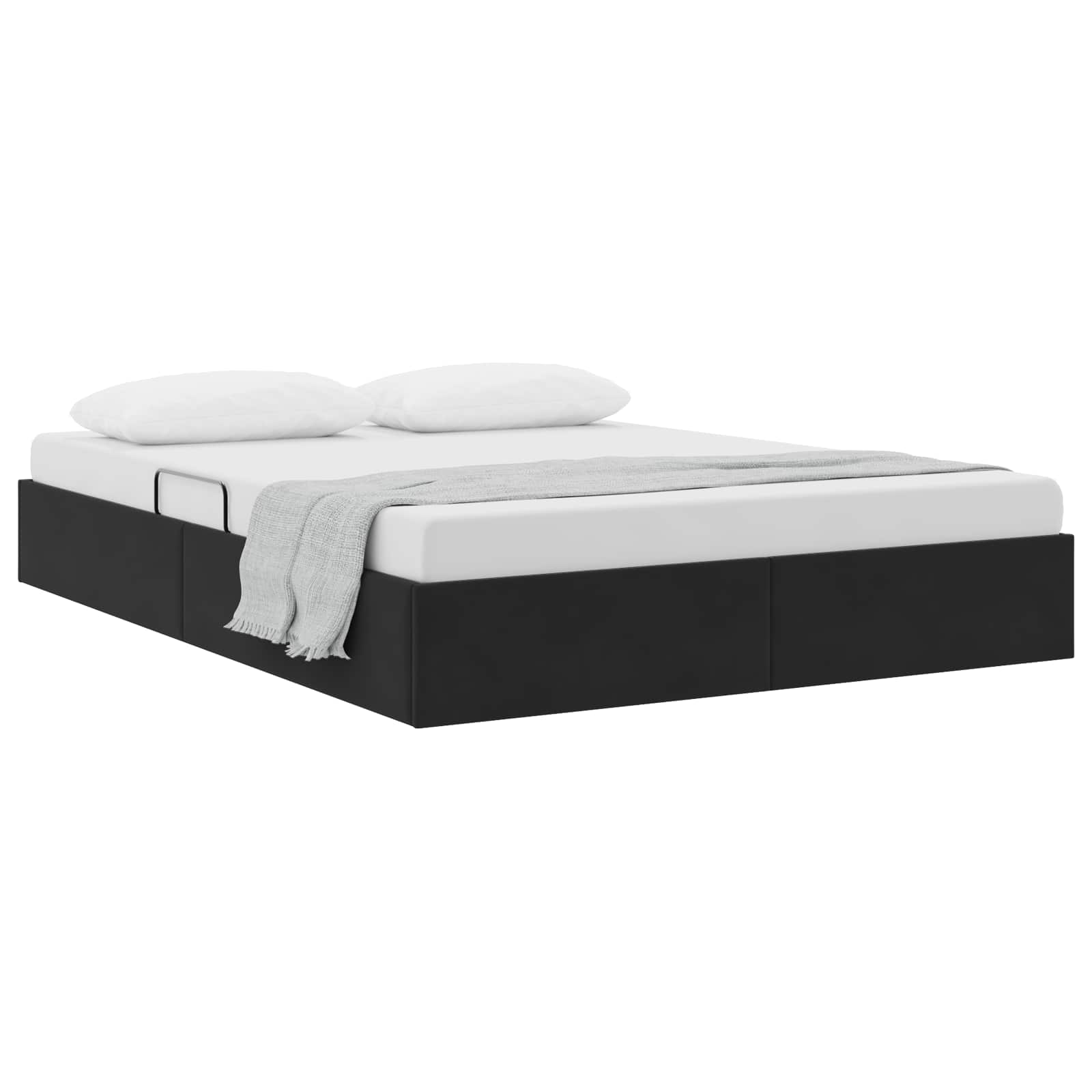 Otomanski krevet s pohranom Crna 140 x 200 cm Baršun